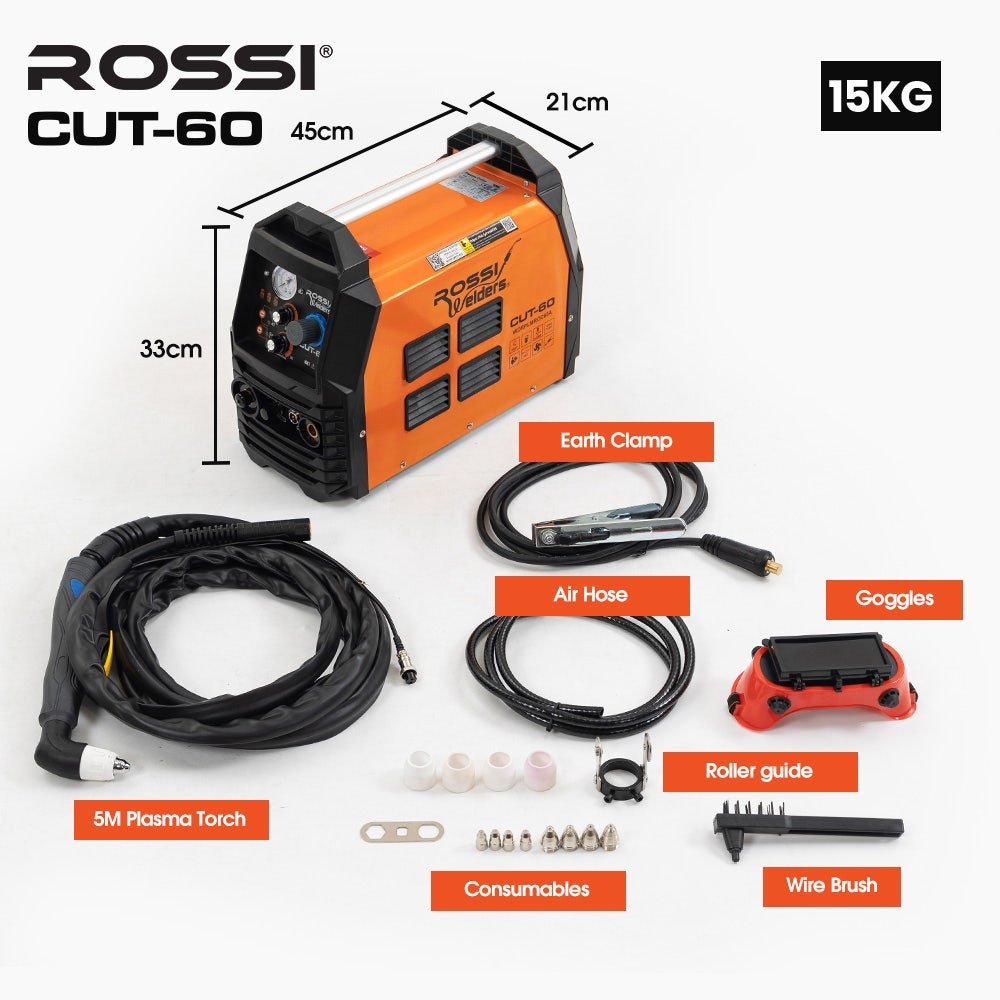 ROSSI 60A Plasma Cutter | Pilot Arc DC Inverter Metal Cutting Machine - SportZone.co.nz