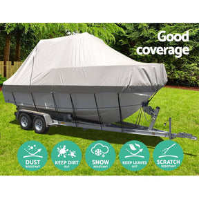 Seamanship Boat Cover 19 - 21ft Trailerable Jumbo Marine Grade Heavy Duty Grey - SportZone.co.nz