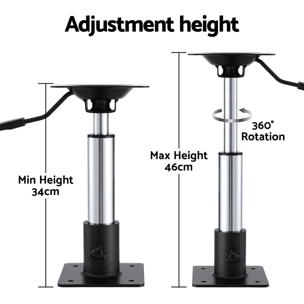 Seamanship Boat Seat Pedestal 34 - 46cm Adjustable Gas Lift 360 Degrees Swivel - SportZone.co.nz