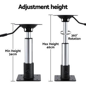 Seamanship Boat Seat Pedestal 34 - 46cm Adjustable Gas Lift 360 Degrees Swivel - SportZone.co.nz