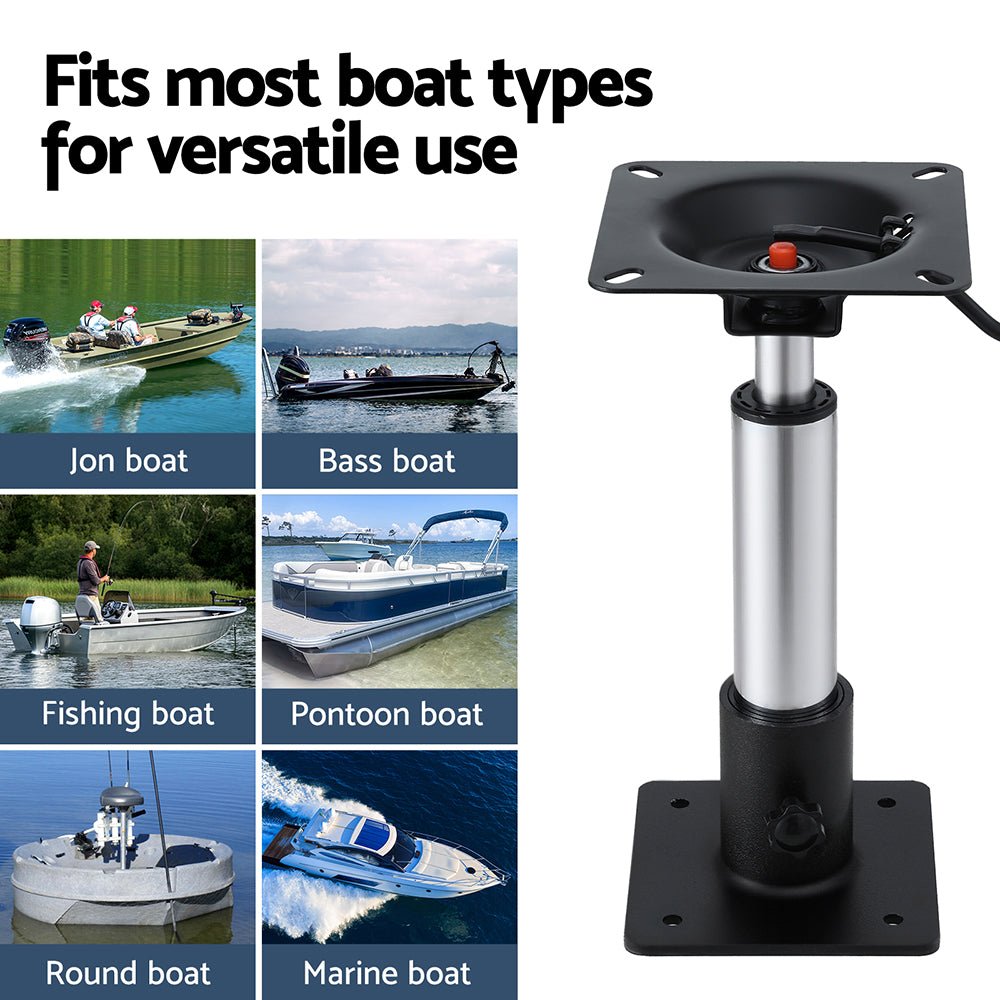Seamanship Boat Seat Pedestal 34 - 46cm Adjustable Gas Lift 360 Degrees Swivel - SportZone.co.nz
