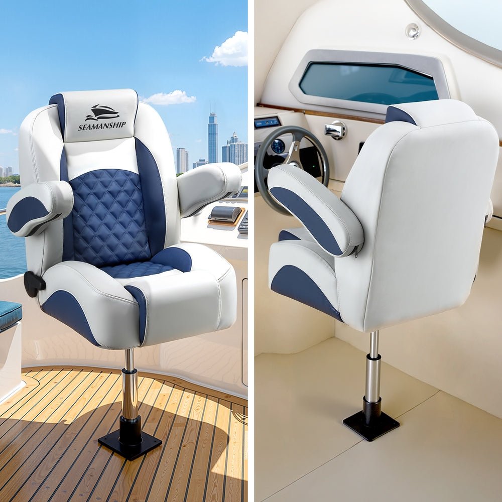Seamanship Boat Seat Pedestal 34 - 46cm Adjustable Gas Lift 360 Degrees Swivel - SportZone.co.nz