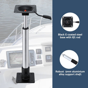 Seamanship Boat Seat Pedestal 55 - 75cm Adjustable Gas Lift 360 Degrees Swivel - SportZone.co.nz