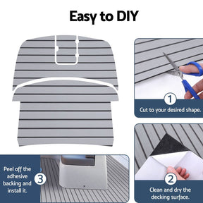 Seamanship EVA Foam Boat Flooring Mat Decking Sheet 240x90x0.6cm Light Grey - SportZone.co.nz
