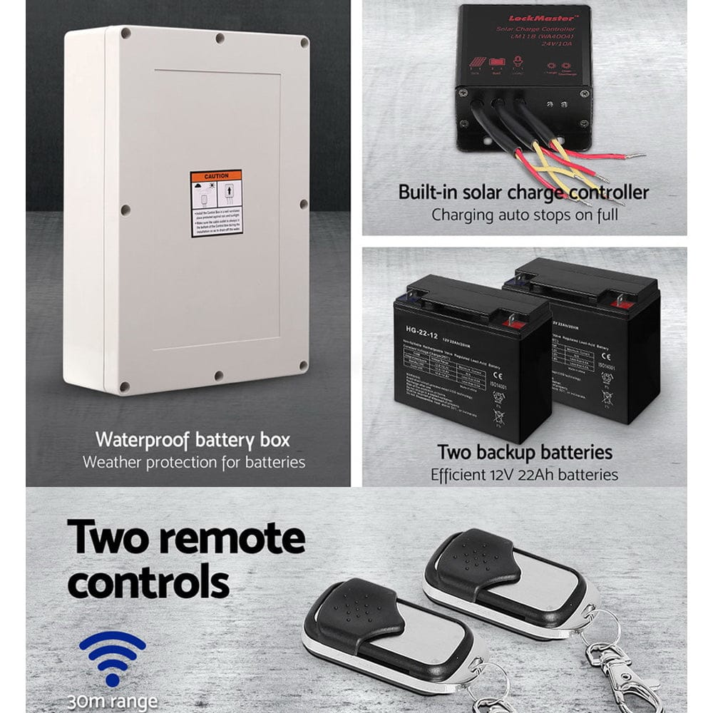 Single Swing Gate Opener 600KG 40W Solar Panel - SportZone.co.nz