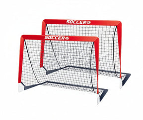 Soccer Goals for Backyard Set Outdoor Sports Games - Red Goal Frame with White Net - SportZone.co.nz