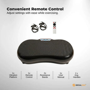 Social Hike Vibration Plate Exercise Platform - Vibrating Workout Machine Black - SportZone.co.nz