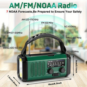 Solar Emergency Radio 10000mAh | Camping Charger - SportZone.co.nz