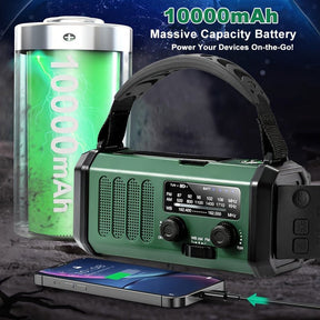 Solar Emergency Radio 10000mAh | Camping Charger - SportZone.co.nz
