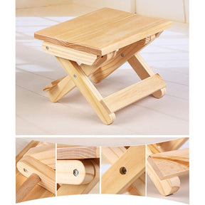 Solid Wood Folding Step Stool For Home, Play, Fishing, Garden, 24X19X17.8 Cm - SportZone.co.nz