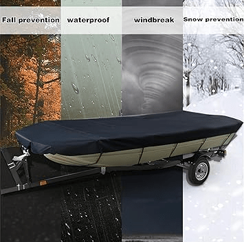 Square Boat 17-20FT (625cm × 360cm):Boat Cover Trailerable Marine Grade 210D grey - SportZone.co.nz