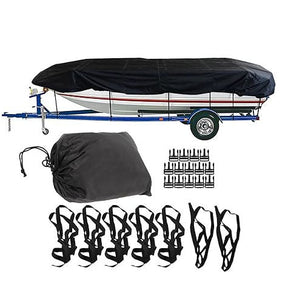 Square Boat Cover, 21-24FT (750cm x 360cm), Trailerable, Marine Grade 210D grey - SportZone.co.nz