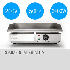 THERMOMATE Electric Griddle Grill BBQ Hot Plate Commercial Stainless Steel - SportZone.co.nz