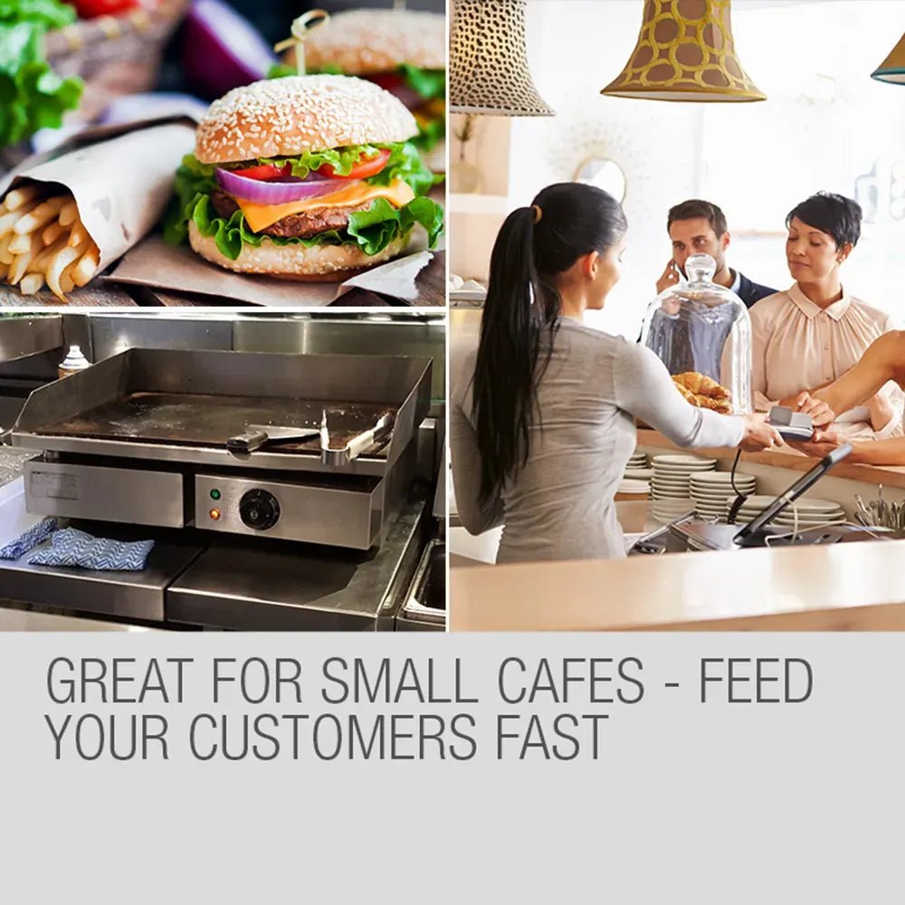 THERMOMATE Electric Griddle Grill BBQ Hot Plate Commercial Stainless Steel - SportZone.co.nz