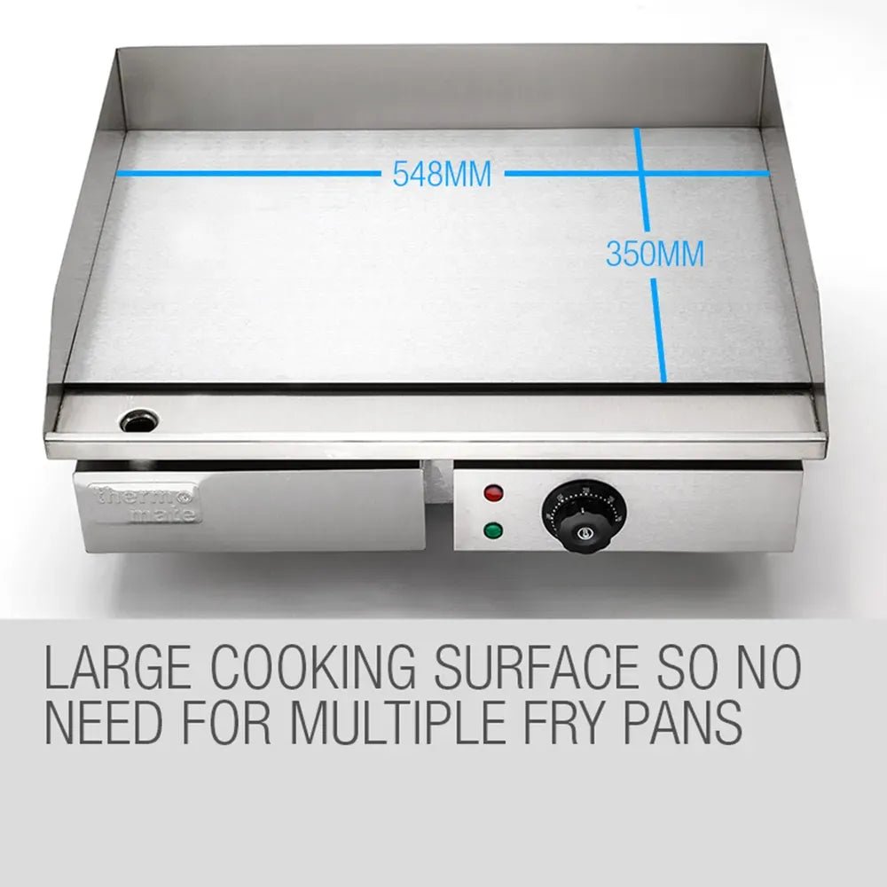 THERMOMATE Electric Griddle Grill BBQ Hot Plate Commercial Stainless Steel - SportZone.co.nz