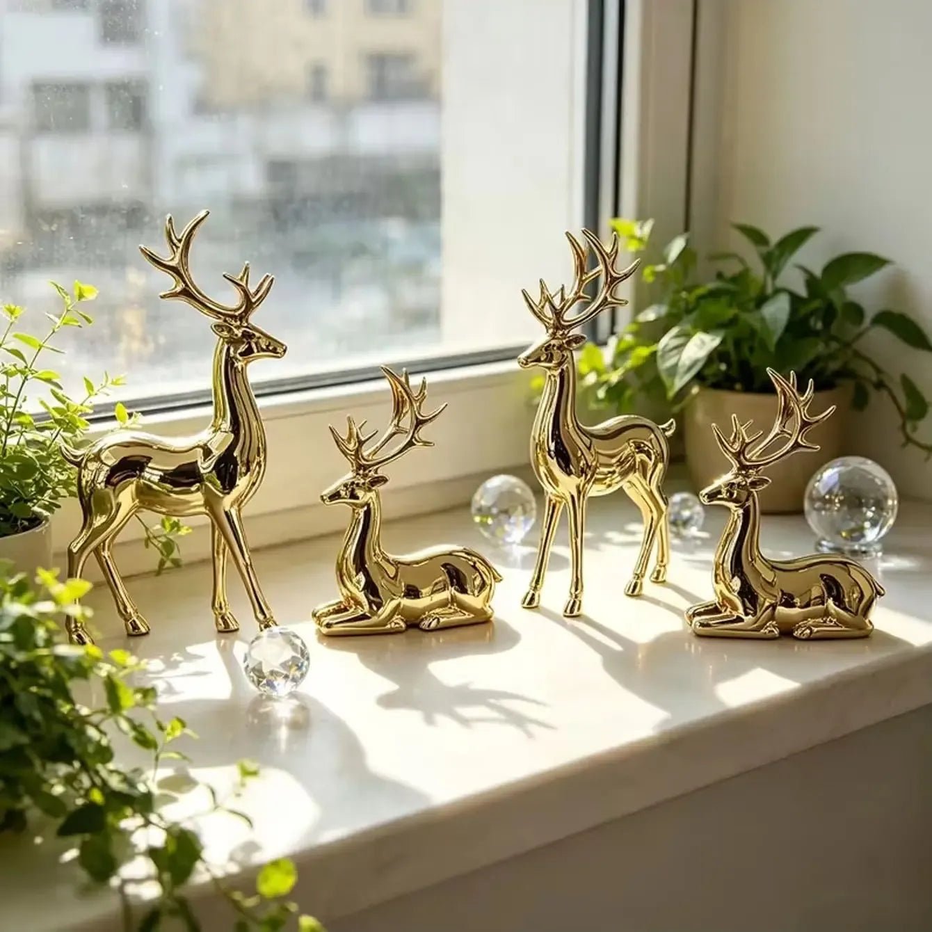Trendbay Gold Reindeer Christmas Ornament Set of 2 - SportZone.co.nz