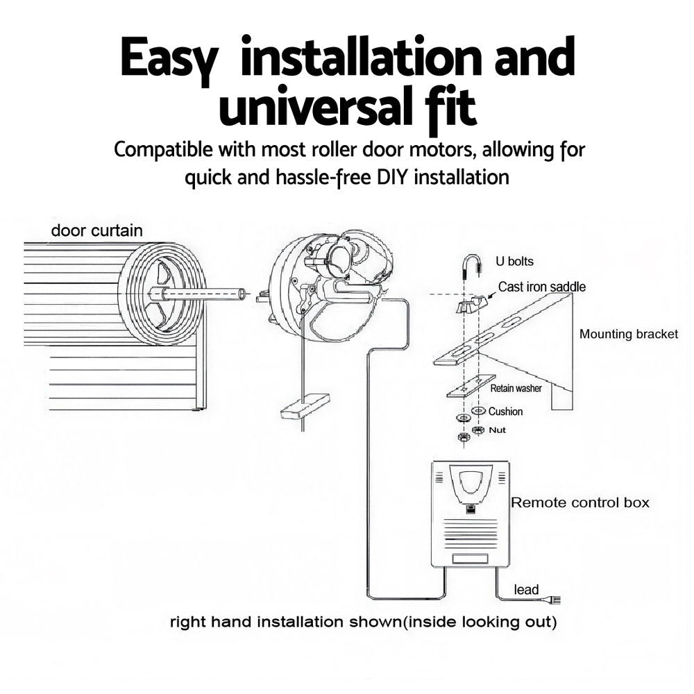 UL-tech Garage Roller Door Opener 250N Motor Auto Safety Reverse 220V - SportZone.co.nz