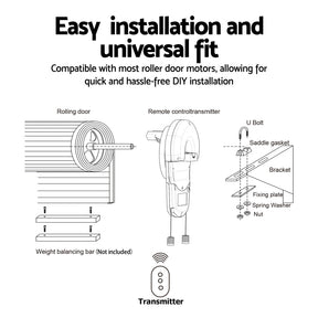 UL-tech Garage Roller Door Opener 800N Motor Auto Safety Reverse 220V - SportZone.co.nz