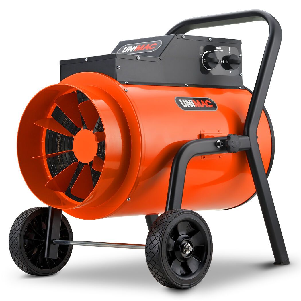 UNIMAC 15kW Industrial Electric Space Heater | 3 Phase Portable Fan Heater - SportZone.co.nz