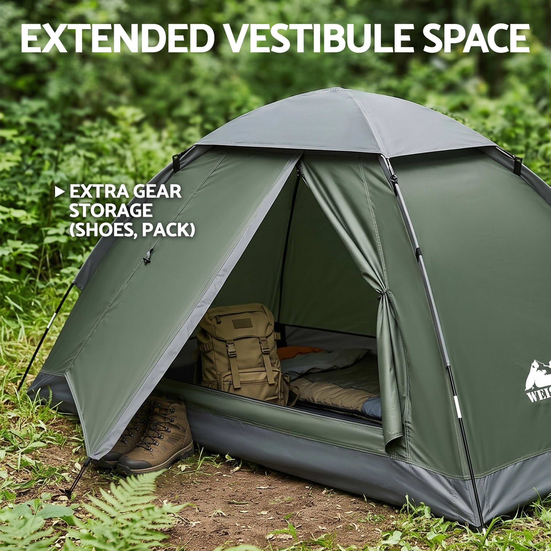 Weisshorn 1 Person Camping Tent Waterproof Hiking Vestibule Porch - SportZone.co.nz