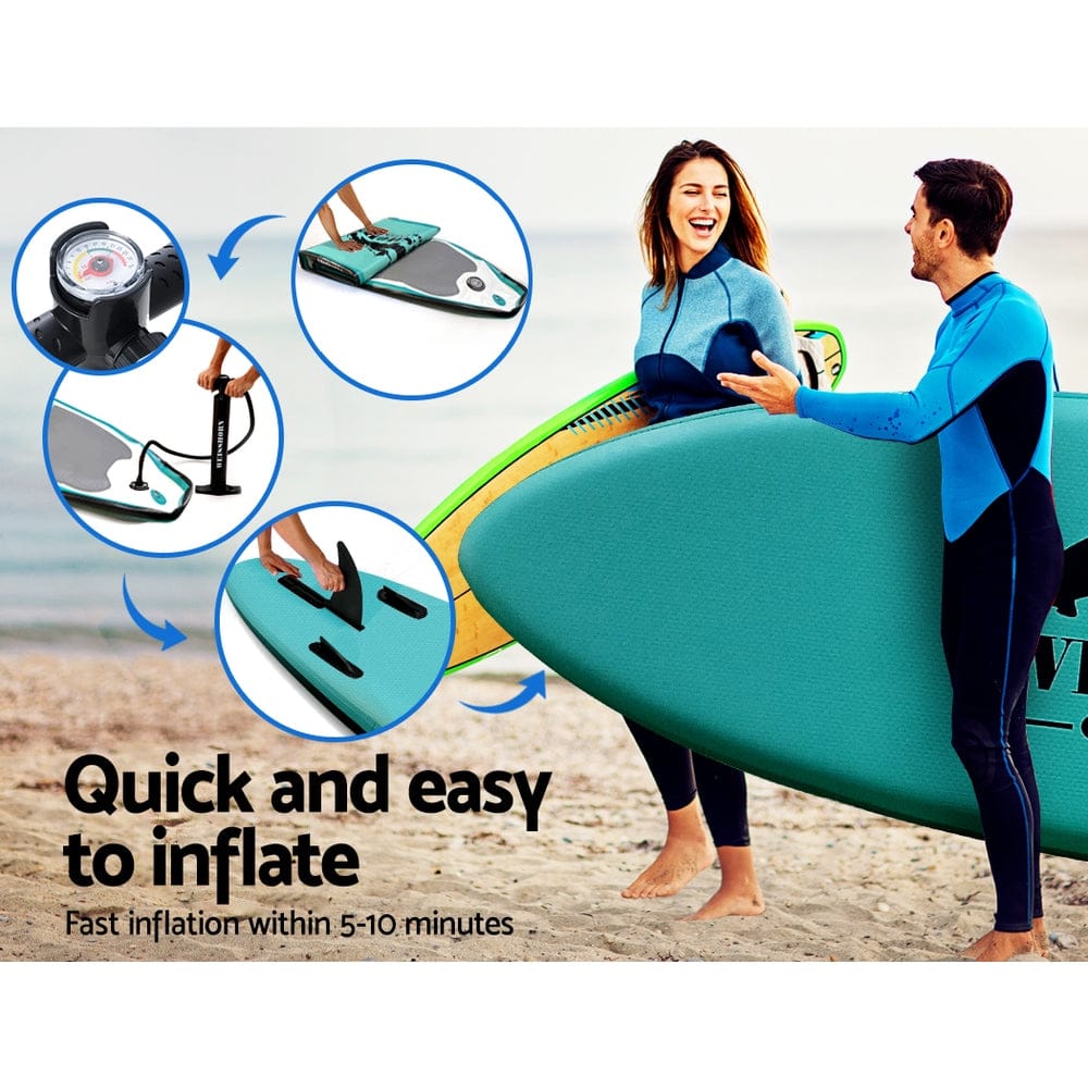 Weisshorn 10.6ft Inflatable Stand Up Paddle Board – Green - SportZone.co.nz