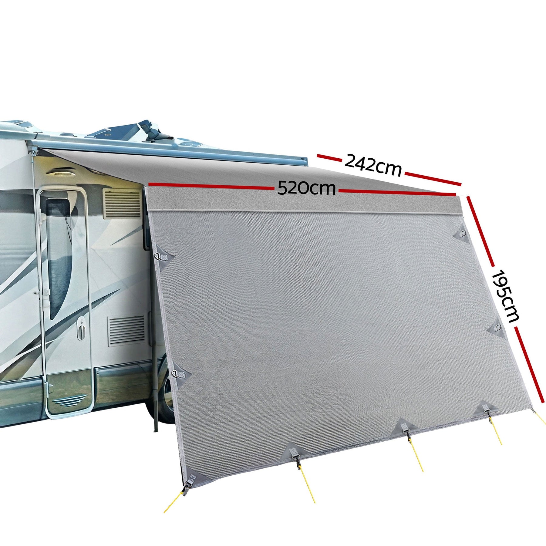 Weisshorn 18ft Caravan Awning Fabric & Privacy Screen RV Roll Out Sun Shade 5.2M - SportZone.co.nz