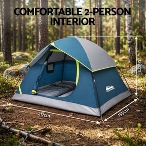 Weisshorn 2 Person Camping Dome Tent Lightweight Waterproof Outdoor Hiking - SportZone.co.nz