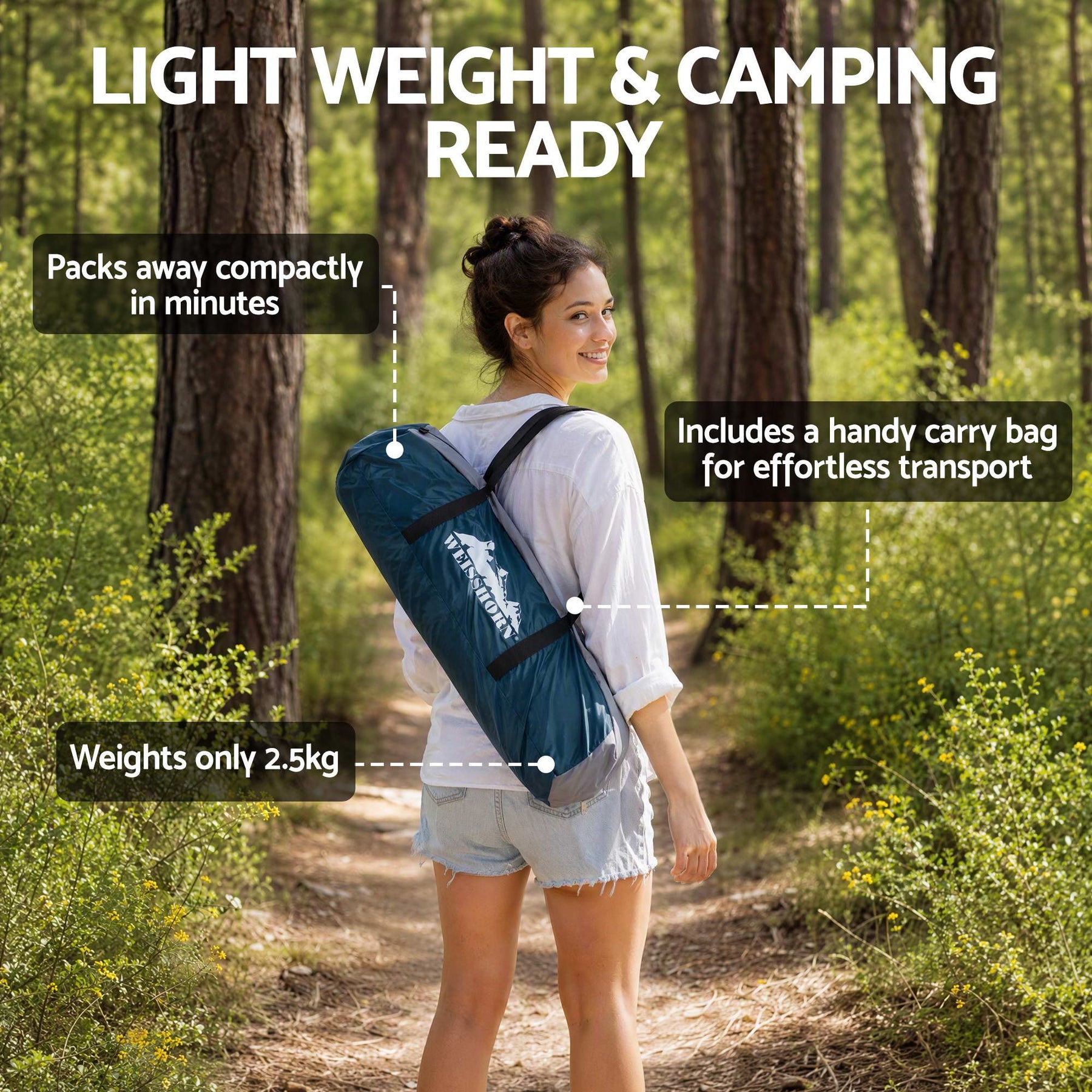 Weisshorn 2 Person Camping Dome Tent Lightweight Waterproof Outdoor Hiking - SportZone.co.nz
