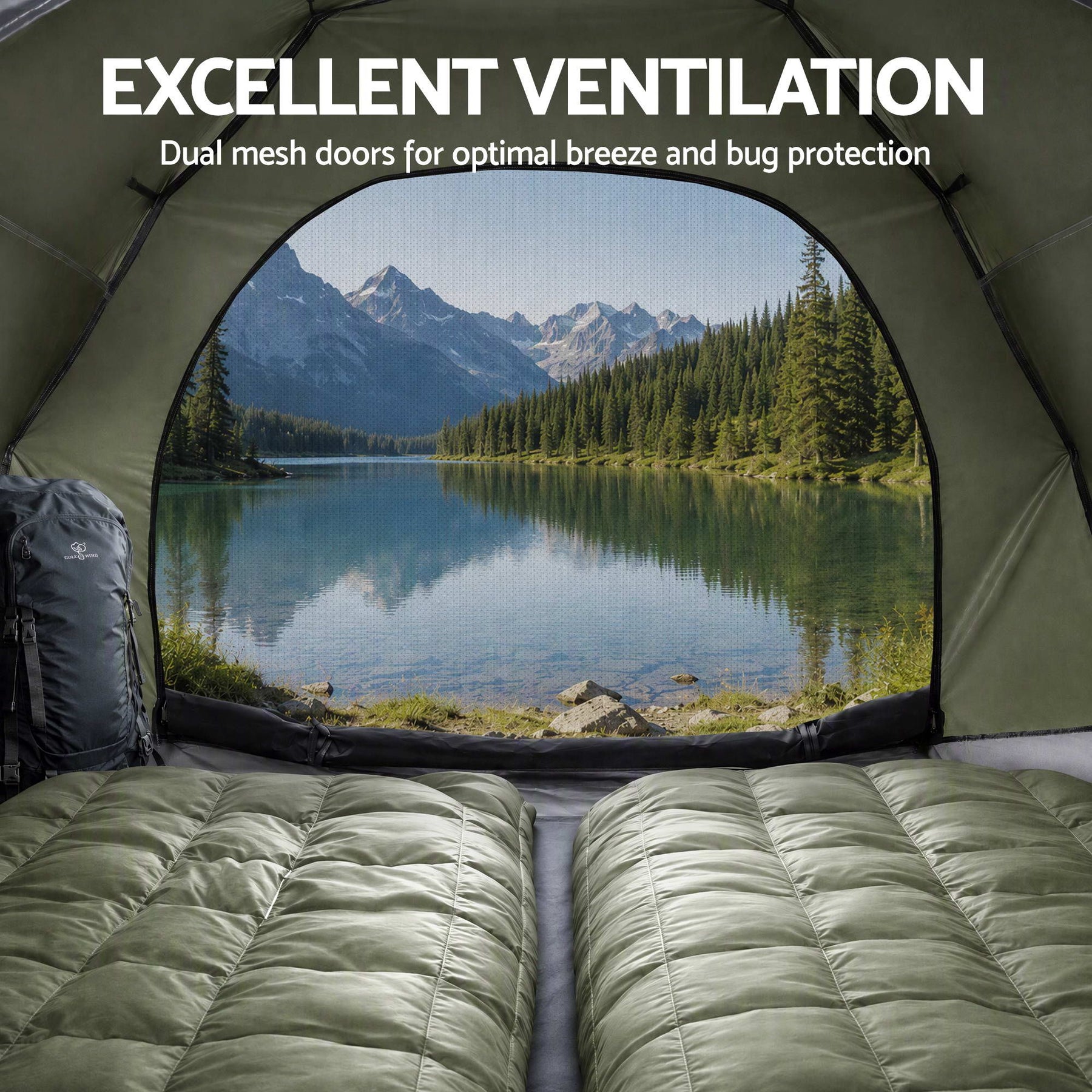 Weisshorn 2 Person Camping Tent Automatic Pop Up Water Repellent Shade Outdoor - SportZone.co.nz