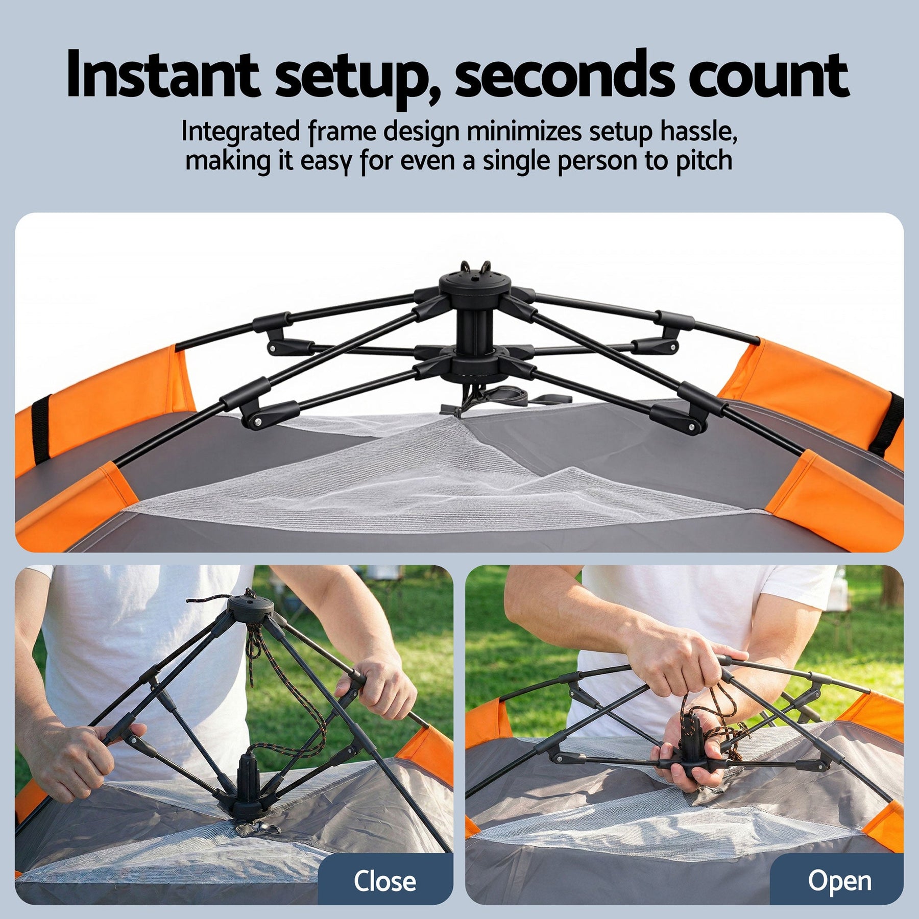 Weisshorn 2 Person Instant Pop Up Camping Tent Automatic Waterproof Hiking Beach - SportZone.co.nz