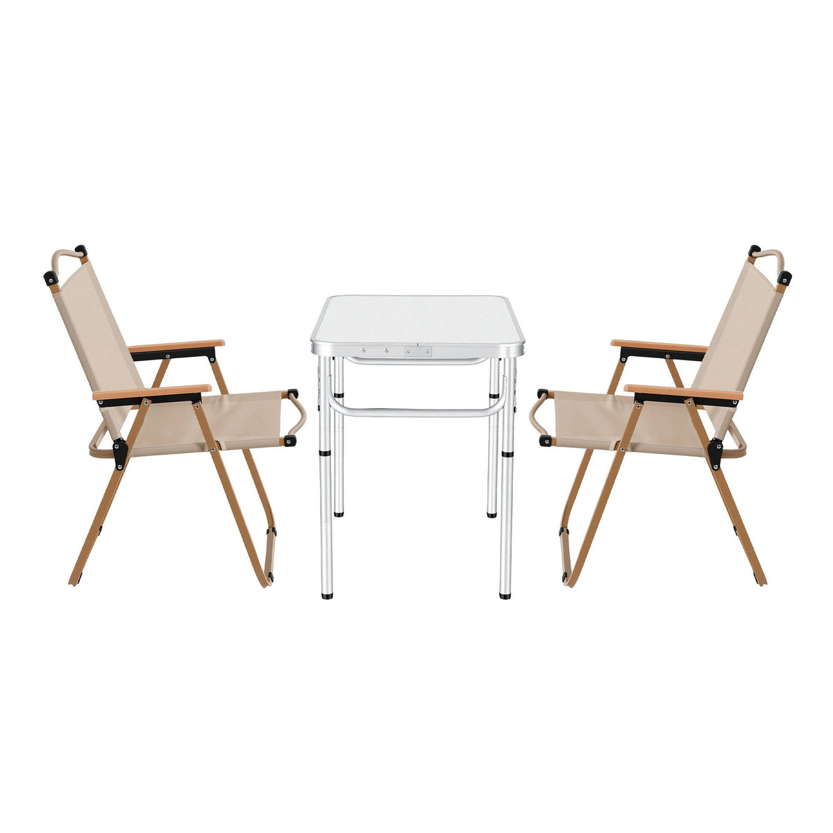 Weisshorn 3pc Camping Table Chair Set Outdoor Folding Aluminium Portable Picnic - SportZone.co.nz