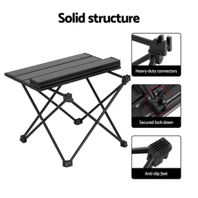 Weisshorn 3pc Camping Table Chair Set Outdoor Folding Aluminium Portable Picnic - SportZone.co.nz