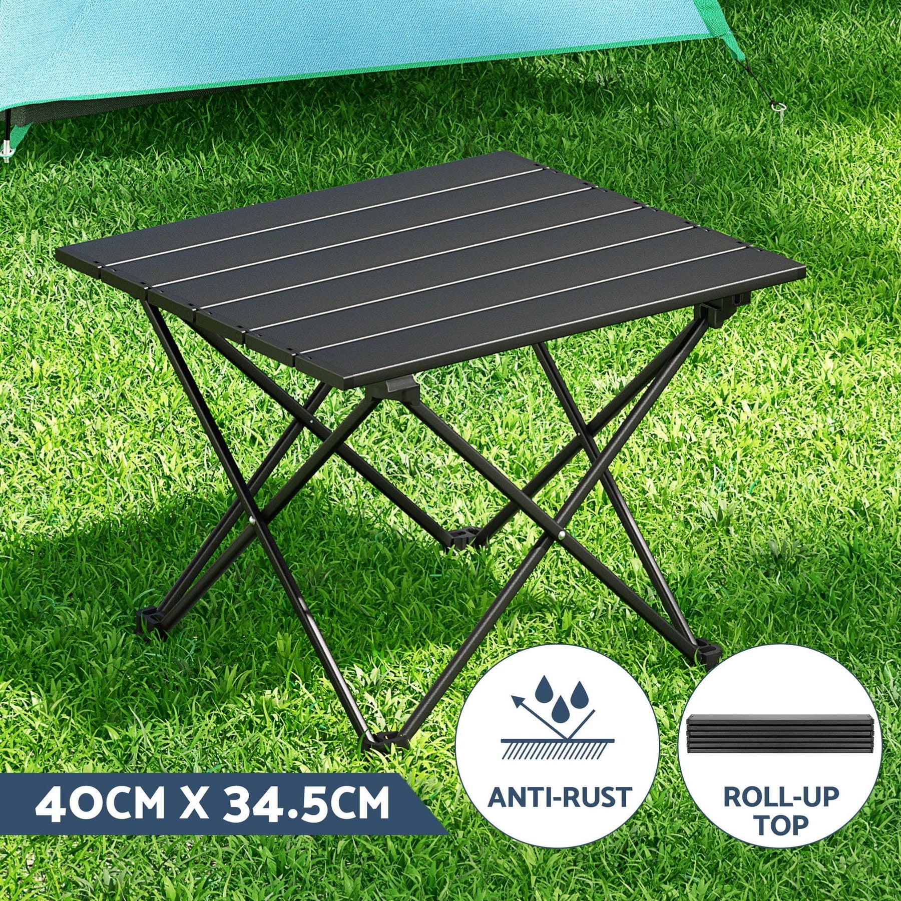 Weisshorn 3pc Camping Table Chair Set Outdoor Folding Aluminium Portable Picnic - SportZone.co.nz