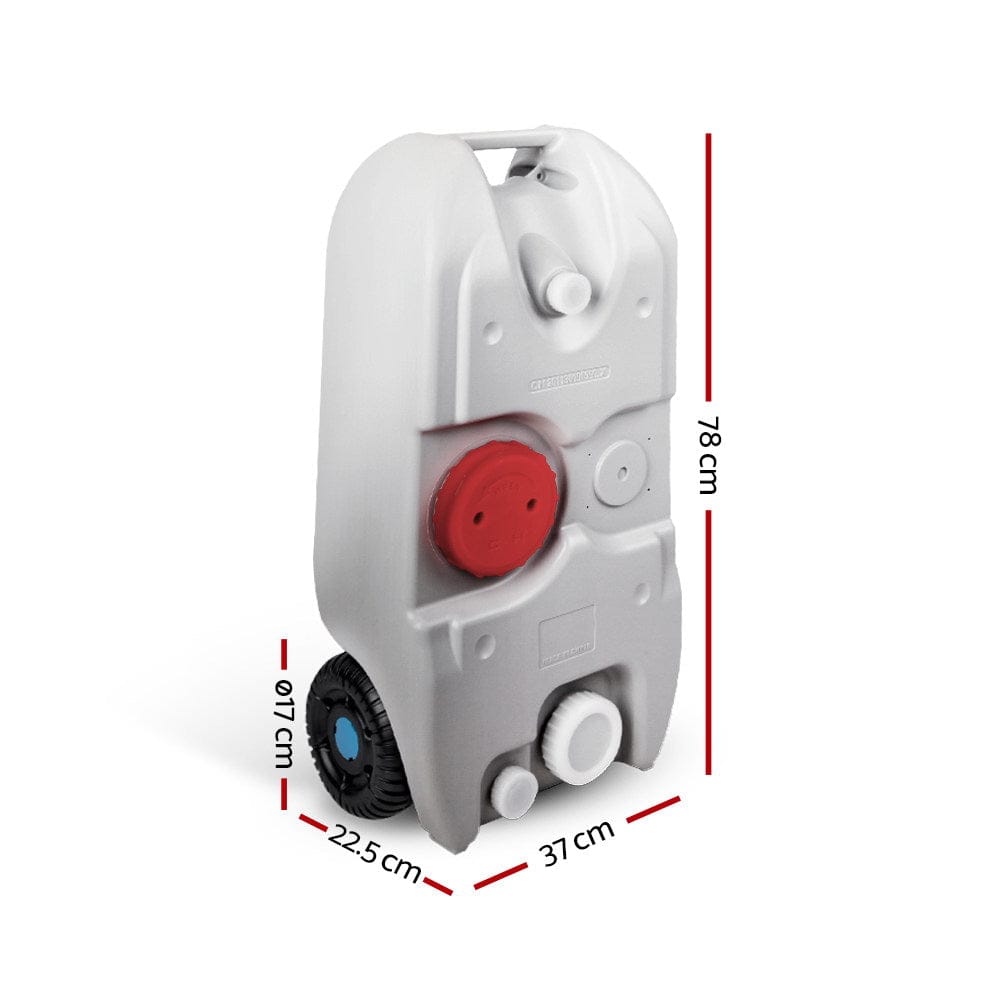 Weisshorn 40L Portable Wheel Water Tank Camping Caravan Storage Grey - SportZone.co.nz