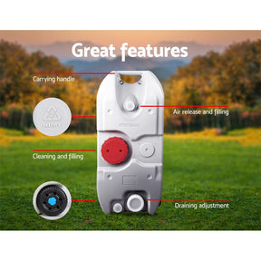 Weisshorn 40L Portable Wheel Water Tank Camping Caravan Storage Grey - SportZone.co.nz