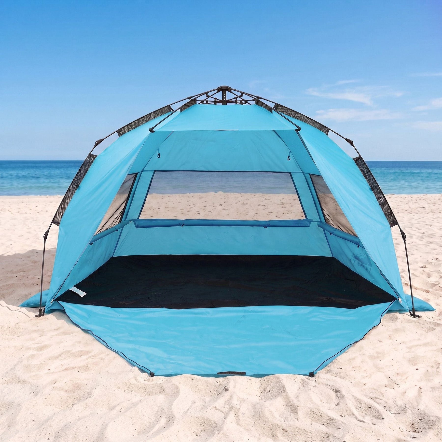 Weisshorn Beach Tent 3-4 Person Pop Up Sun Shade UPF 50 Automatic Outdoor Blue - SportZone.co.nz