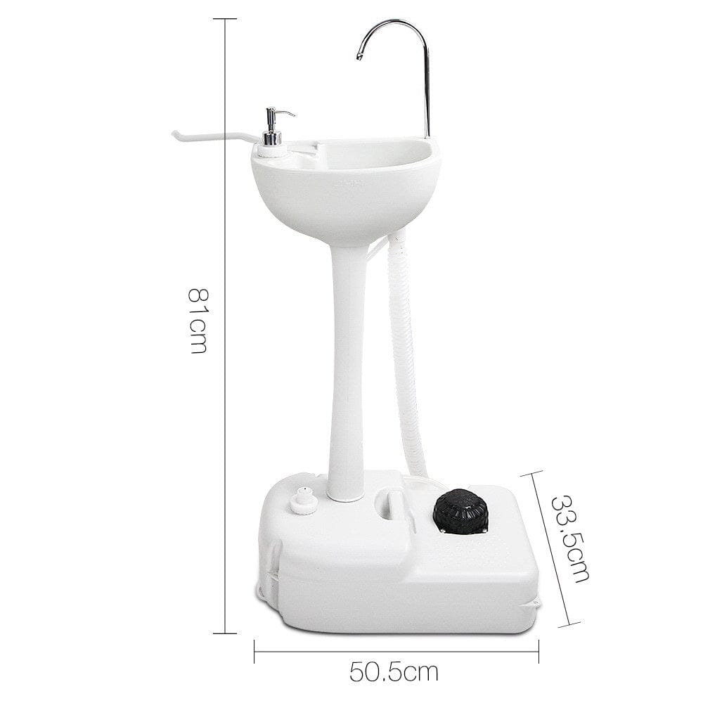 Weisshorn Camping Basin Portable Hand Wash Sink Stand 19L Capacity - SportZone.co.nz