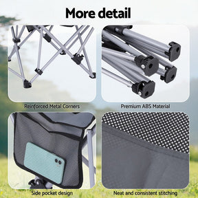 Weisshorn Camping Chair Adjustable Reclining Portable Outdoor Folding Chair Grey - SportZone.co.nz