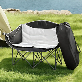 Weisshorn Camping Chair Double Folding Moon Chair Portable Seat 240KG - SportZone.co.nz