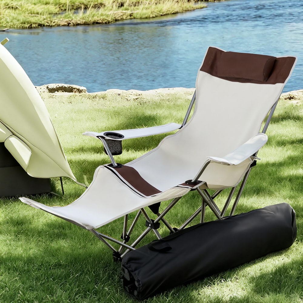 Weisshorn Camping Chair Reclining Adjustable Portable Outdoor Folding Lightweight - SportZone.co.nz