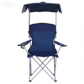 Weisshorn Camping Chair With Canopy Folding Outdoor Portable Seat Lightweight Beach Picnic Fishing Capacity 120KG Navy Blue - SportZone.co.nz