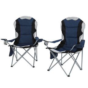 Weisshorn Camping Folding Chair Portable Outdoor Hiking Fishing Picnic Navy 2pcs - SportZone.co.nz
