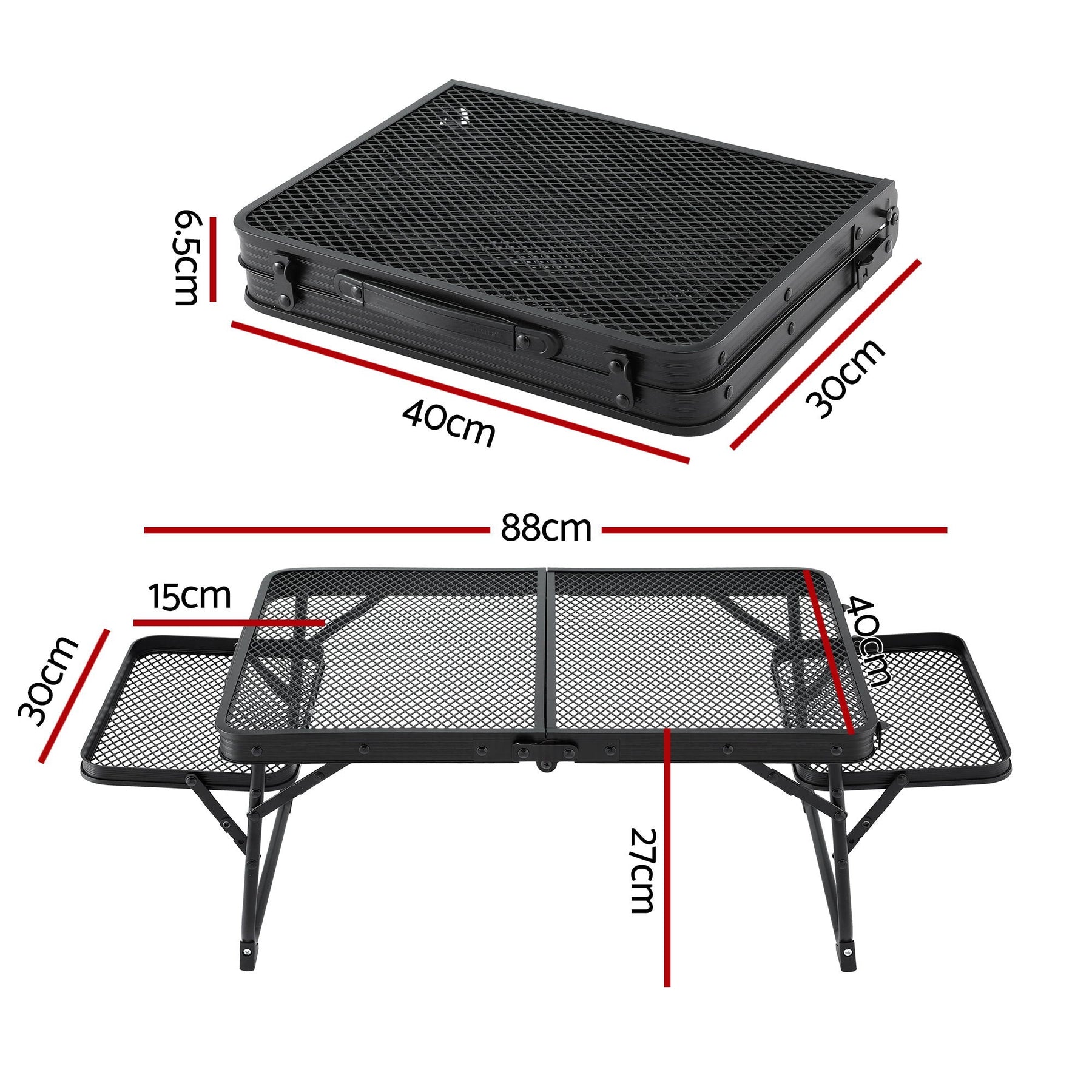 Weisshorn Camping Table Mesh Desktop Lightweight Portable Outdoor Folding Grill Desk - SportZone.co.nz