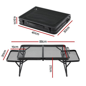 Weisshorn Camping Table Mesh Desktop Lightweight Portable Outdoor Folding Grill Desk - SportZone.co.nz