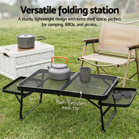 Weisshorn Camping Table Mesh Desktop Lightweight Portable Outdoor Folding Grill Desk - SportZone.co.nz