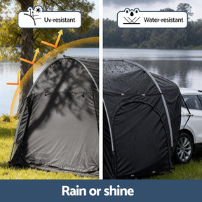 Weisshorn Camping Tent Car SUV Rear Hatchback Tents Canopy Portable Outdoor Family Black - SportZone.co.nz