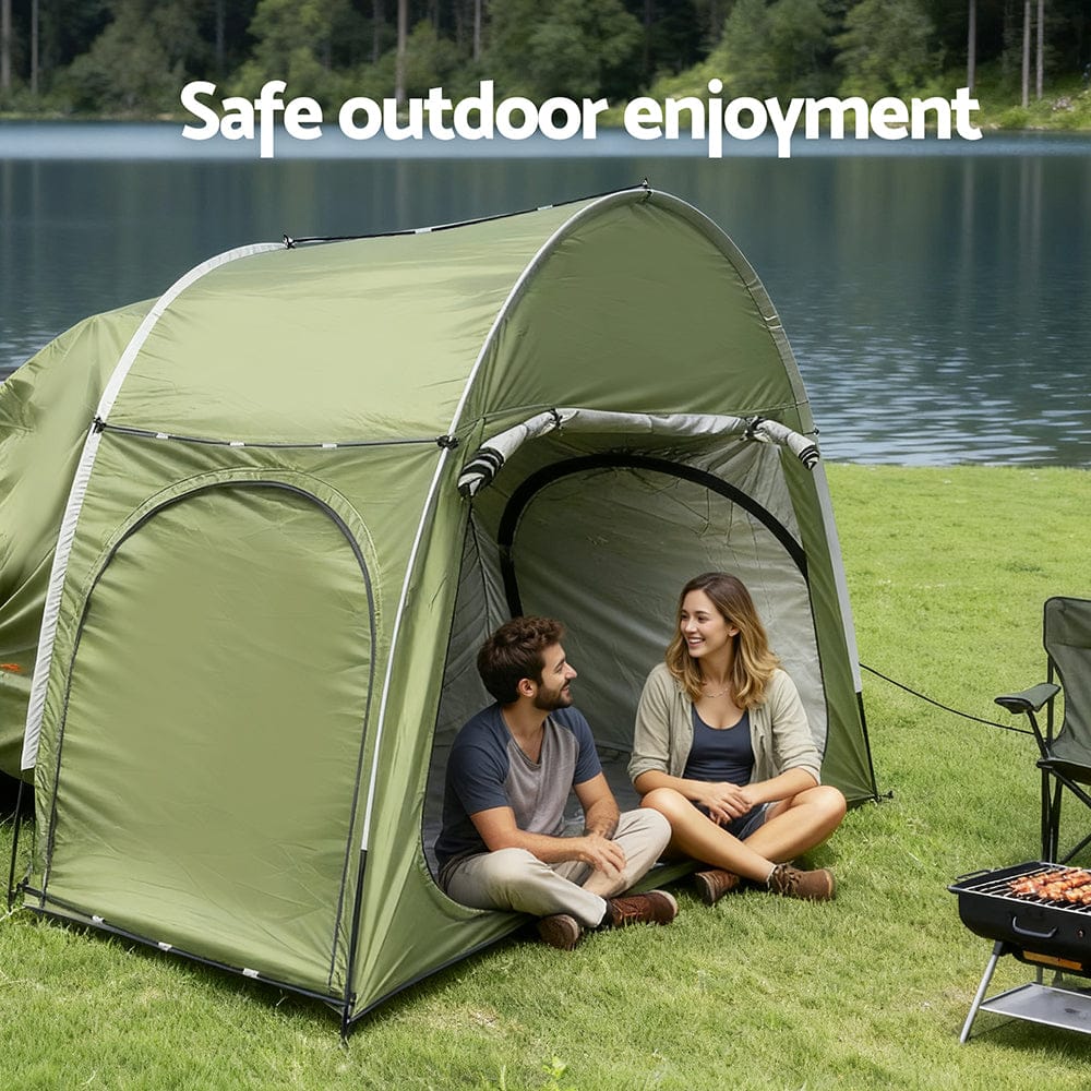 Weisshorn Camping Tent Car SUV Rear Hatchback Tents Canopy Portable Outdoor Family green - SportZone.co.nz