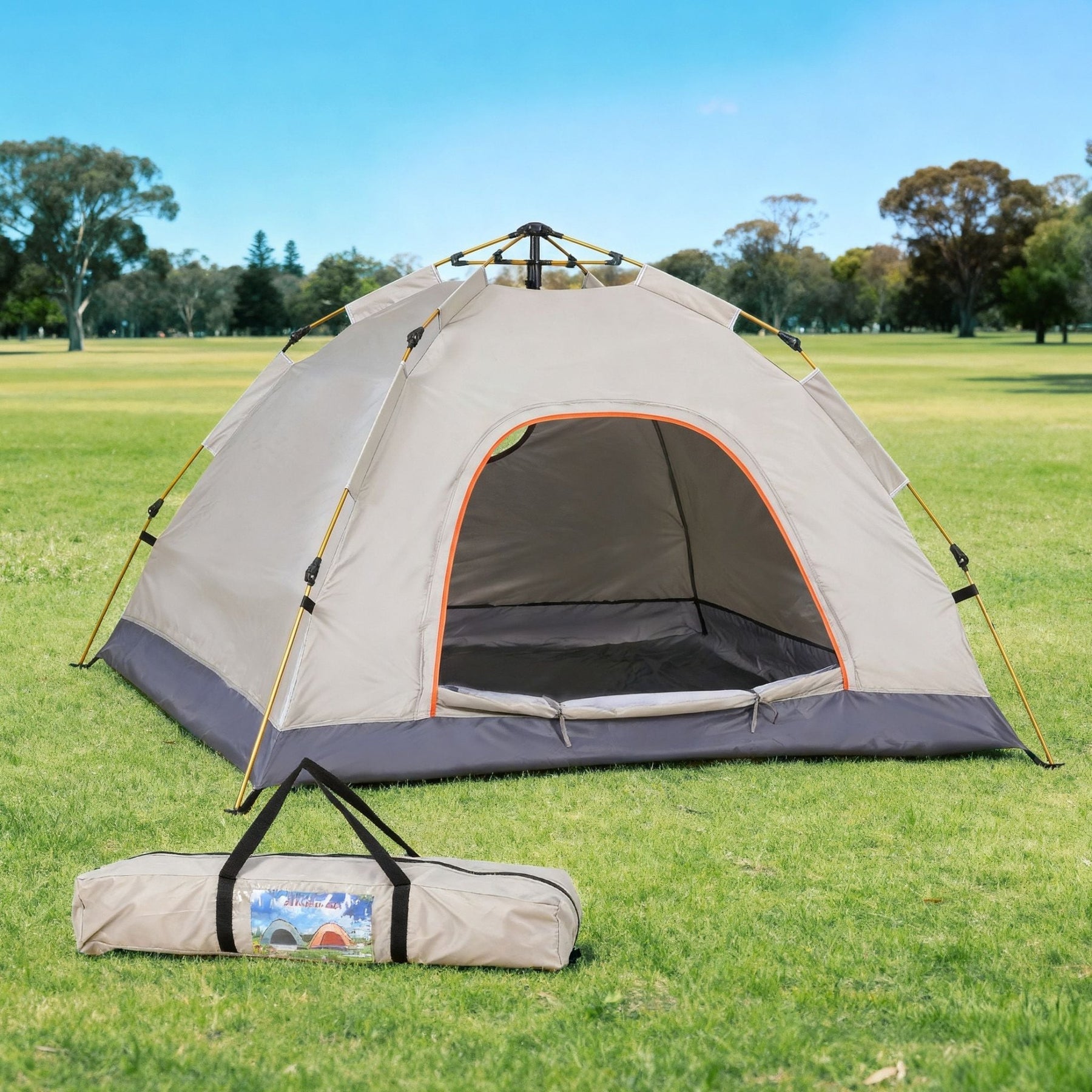Weisshorn Camping Tent Instant Tent Pop up 2 Person Outdoor Hiking Tents Hiking Beige - SportZone.co.nz