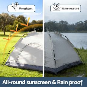 Weisshorn Camping Tent Instant Tent Pop up 2 Person Outdoor Hiking Tents Hiking Beige - SportZone.co.nz