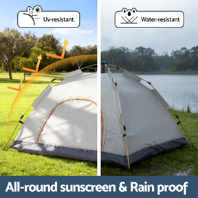 Weisshorn Camping Tent Instant Tent Pop up 2 Person Outdoor Hiking Tents Hiking Beige - SportZone.co.nz